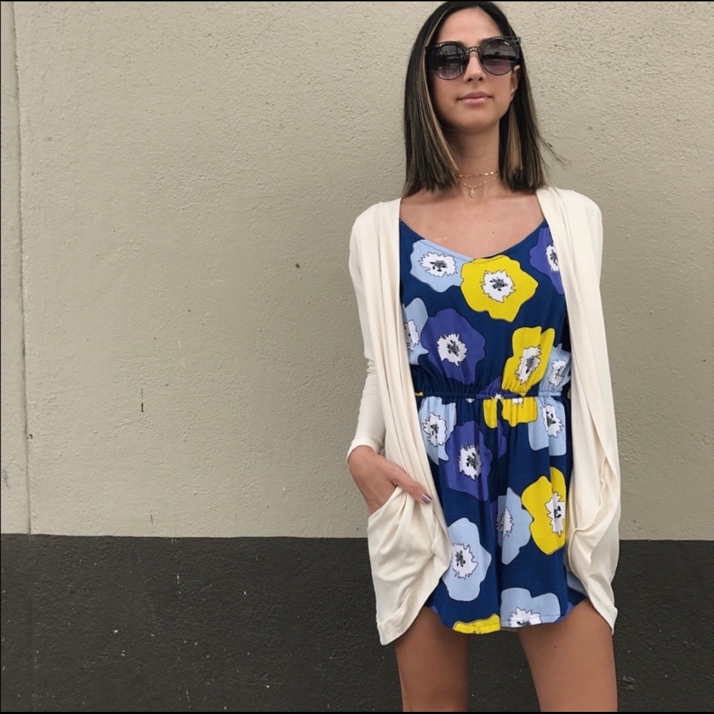 Ava Sky Navy Poppy Romper